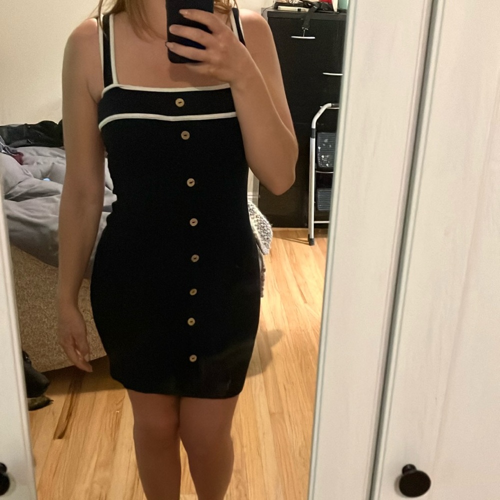 Elegant Black Button-Down Dress